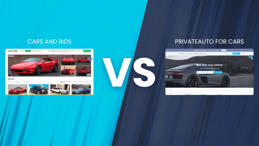 Image Highlighting Cars and Bids vs PrivateAuto for Car Auctions