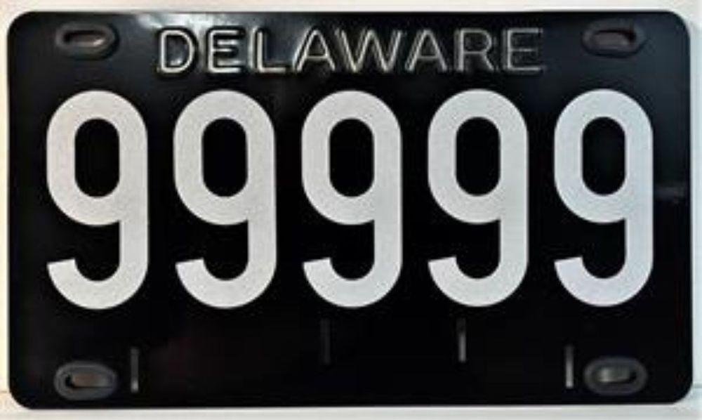 Black Delaware License Plate