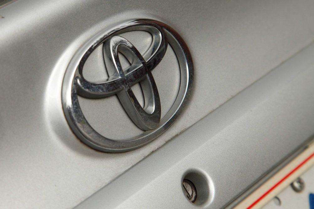 Toyota logo on trunk of car