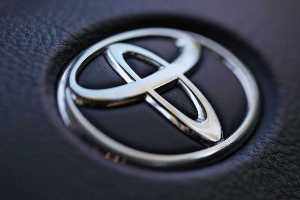 Toyota Logo on leather steering wheel