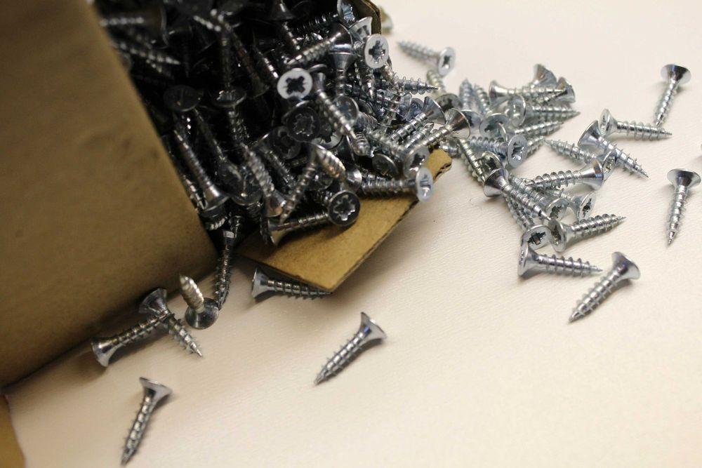 Cardboard box of screws