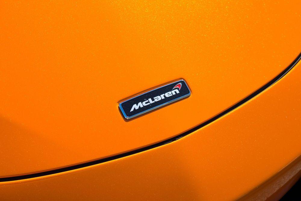 McLaren Logo on Orange car