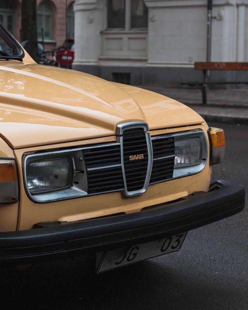 Saab 900 Turbo Classic Car in Pale Yellow